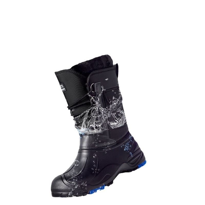 New Fishing Shoes Thickeneded Snow Boots Men's Waterproof Cashmere Boots Anti-Slip Cotton Shoes Outdoor Winter Fishing Boots Cold-Proof Shoes