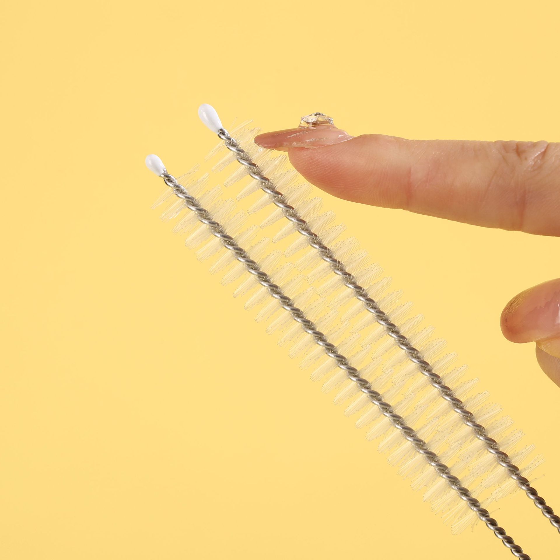 Stainless steel straw cleaning brush milk bottle test tube cup cleaning tool kitchen gap cleaning spiral head brush