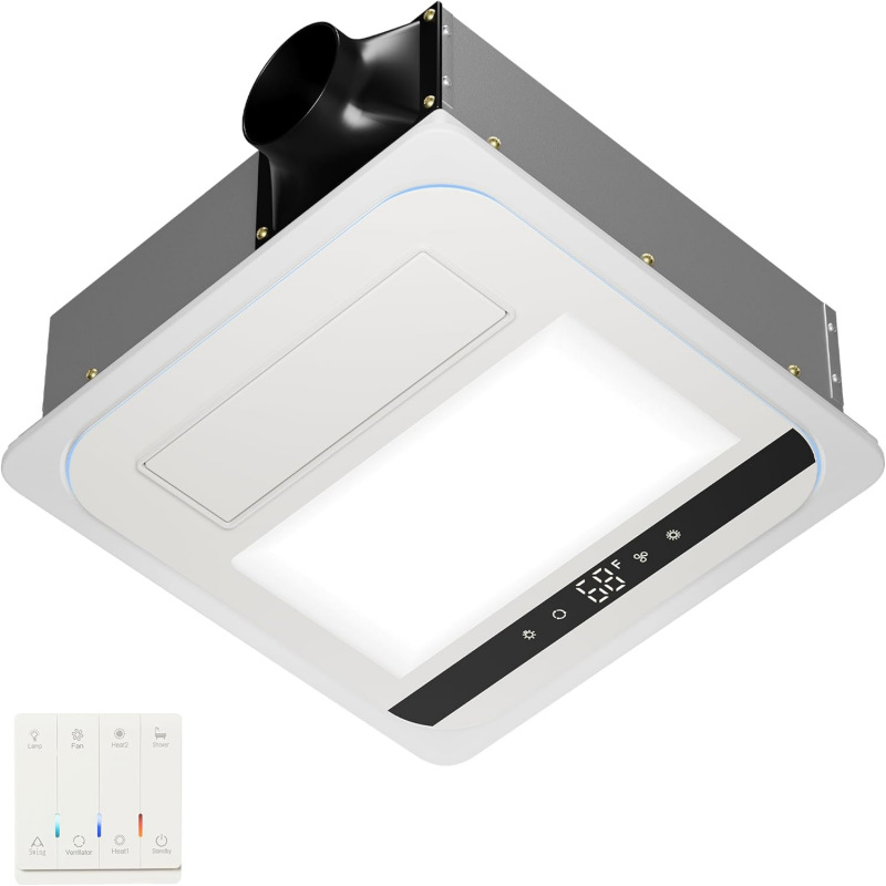 Four-In-One Exhaust Fan with 110V Voltage Led Light and Remote Control Silent Ceiling Fan Heating Lighting Ventilation Ventilation