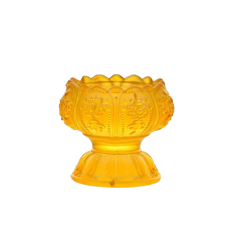 Glass Lamp Holder, Lotus Candle Holder, Lamp Holder, Cup in Front of Buddha, Multi-Functional Ornament, Household Candle, Liquid Ghee, Water Purification Cup