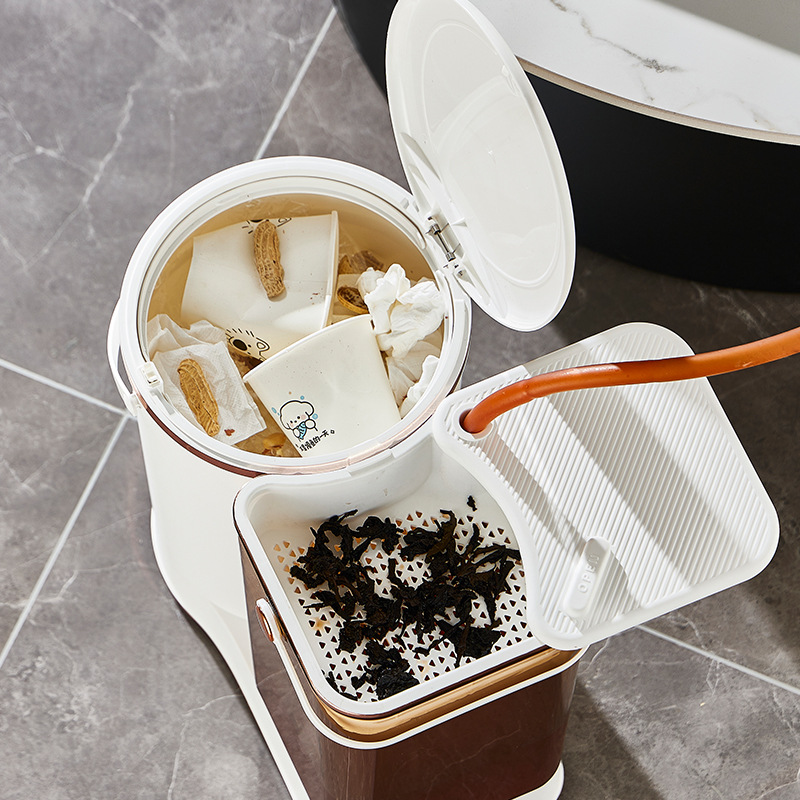 Tea bucket filter tea bucket tea residue bucket drain bucket tea bucket tea table trash can tea set accessories wet and dry separation waste bucket