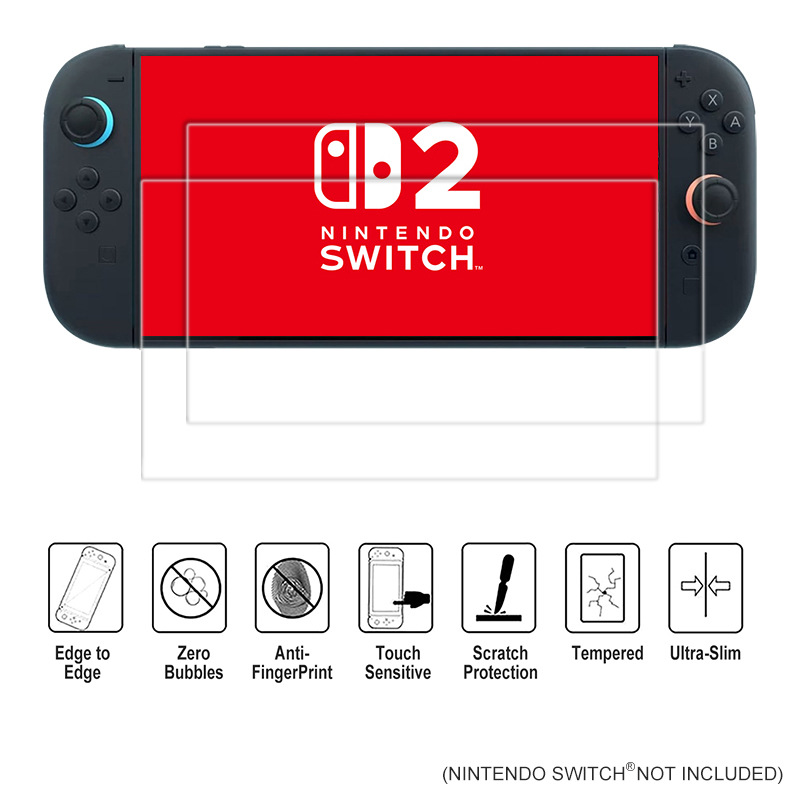For Nintendo Switch 2 Game Console Tempered Film Hd High Aluminum Ns2 Screen Glass Curved Edge Protective Film
