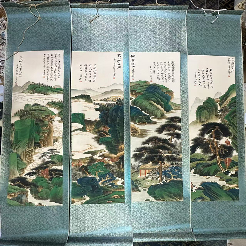 Entrance Hall Tiger Hanging Painting Tiger Roaring in the Mountains and Woods Tiger Office Living Room Decorative Painting Tiger Ink Mural