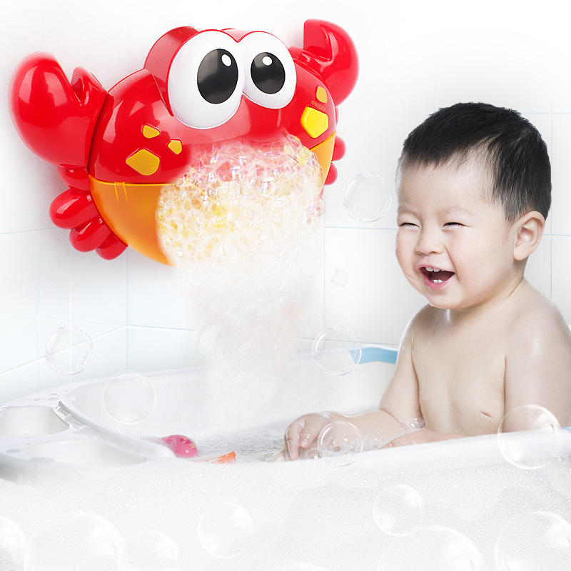 TikTok Internet Popular Explosions Frog Crab Bubble Spitting Machine Children's Bathroom Electric Music Bath Play Bath Toy