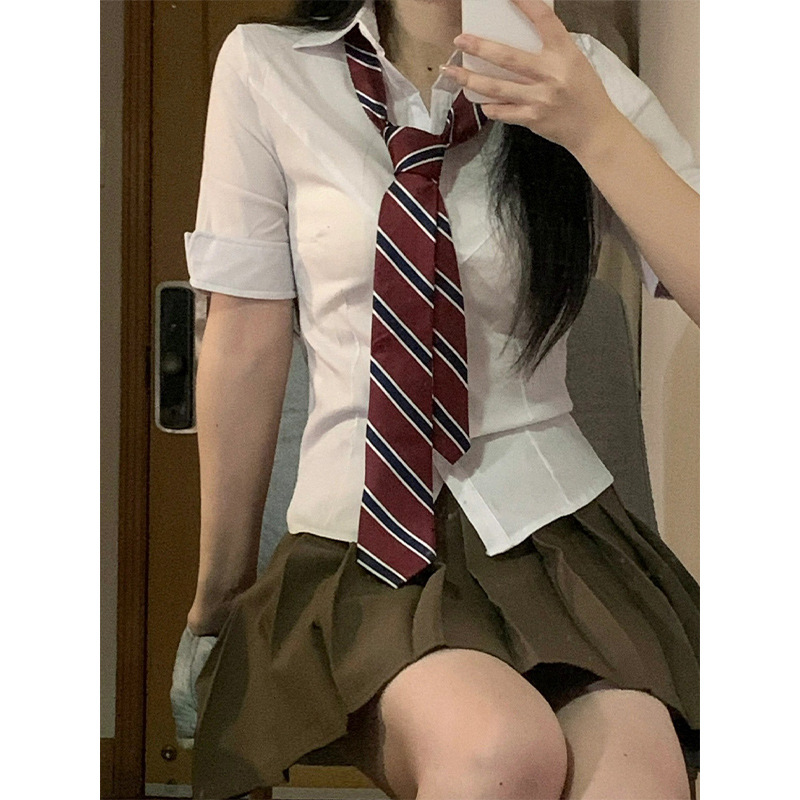 jk uniform pure want waist-tight white shirt Women's Spring and Autumn college style slim slimming hot girl long sleeve bottoming top