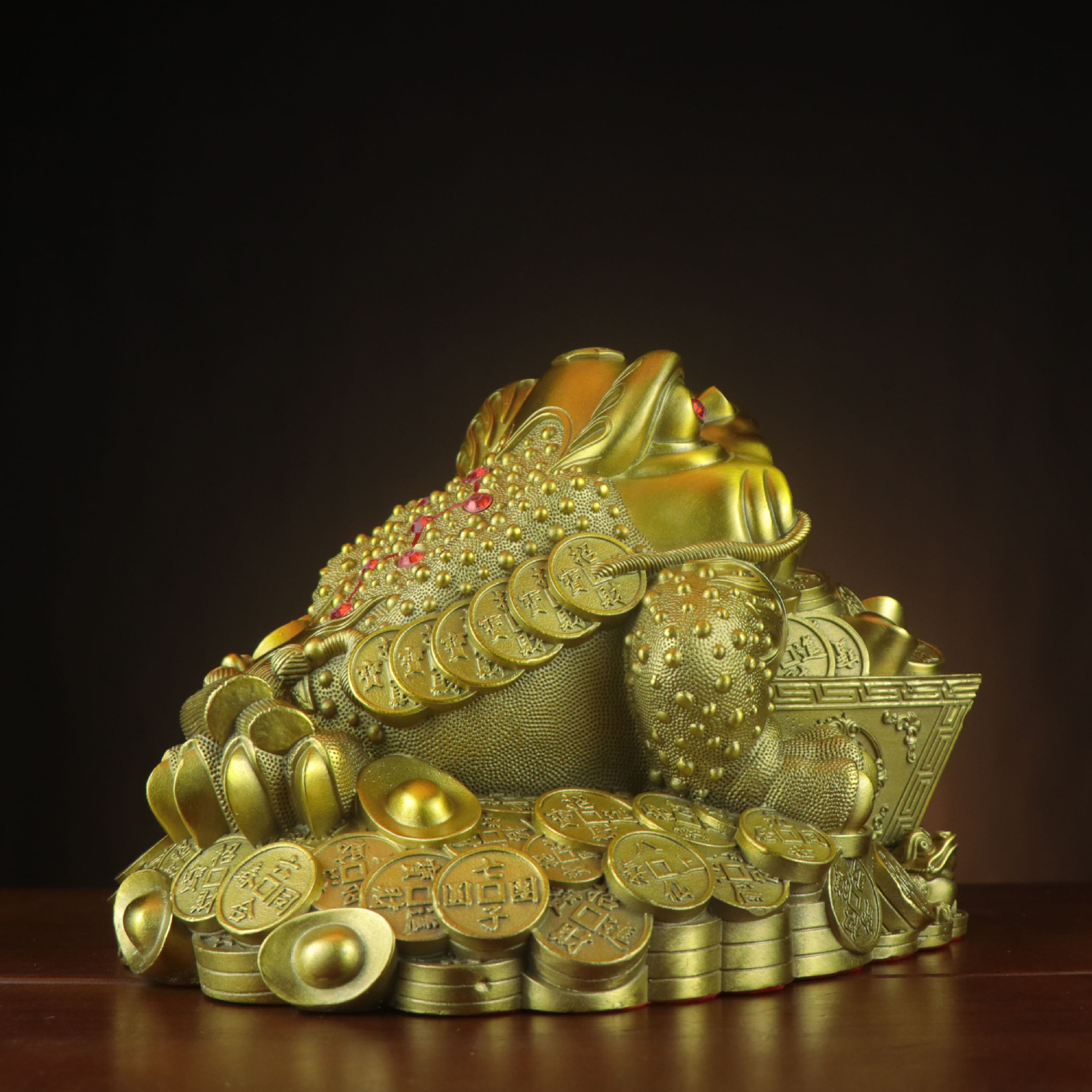 Yang Tongji Pure Brass Golden Toad, Prosperity and Wealth Golden Toad, Daily Fortune Golden Toad Home Store Copper Golden Toad Ornament