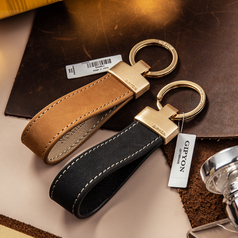 Кожаный брелок, простой ключевой держатель, персонализированная автомобильная цепочка для мужчин и женщин, подвеска с звездами