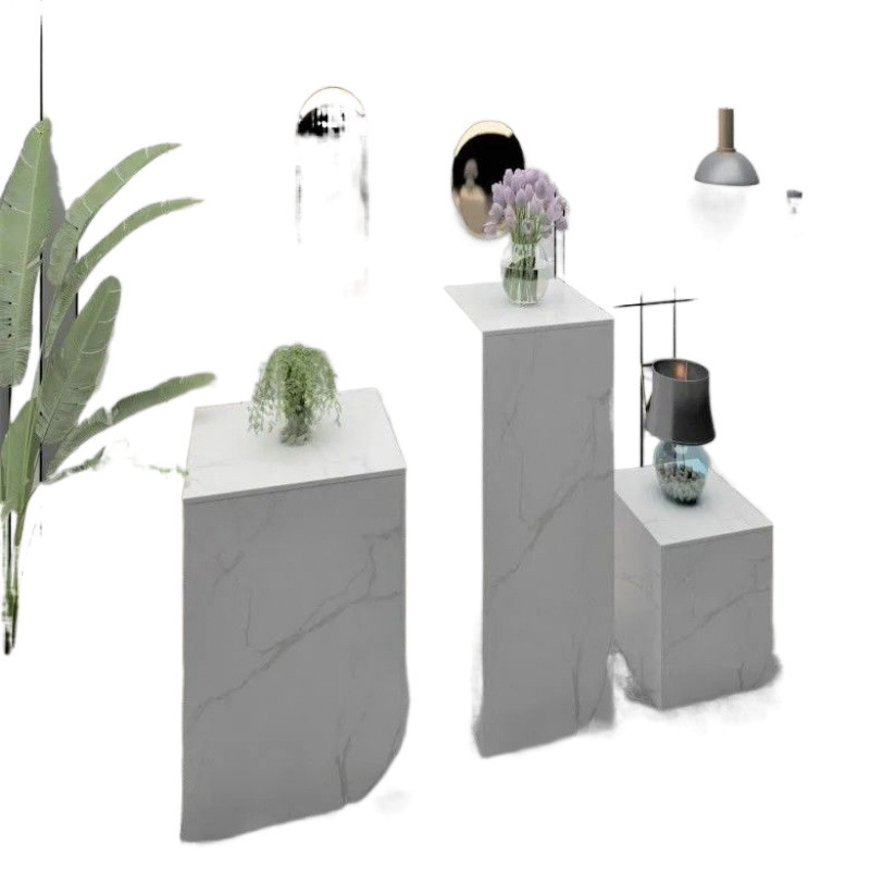 White Square Column Window Platform Display Stand Clothing Store Model Live Broadcast Platform Large Ornament Base Heightening Table