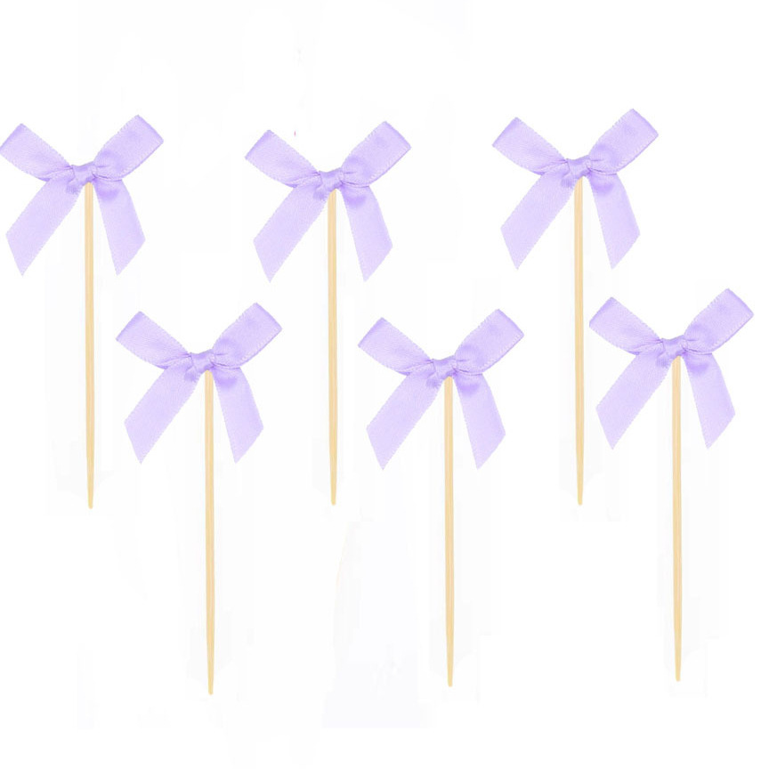 Bow Tab Cake Card Plug-in Dessert Baking Decoration Bow Tab Fabric Party Dessert Tab