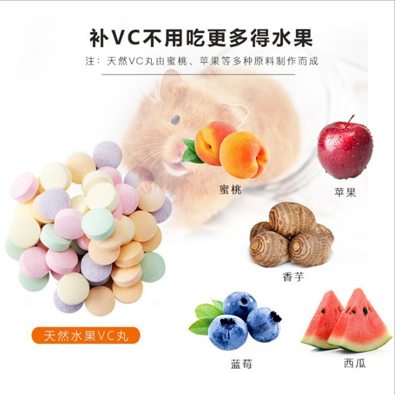 Hamster Rabbit Fruit Pills Chinchilla Guinea Pig Vitamin Supplement Dutch Pig Nutritional Snacks Fruit Vc Pills