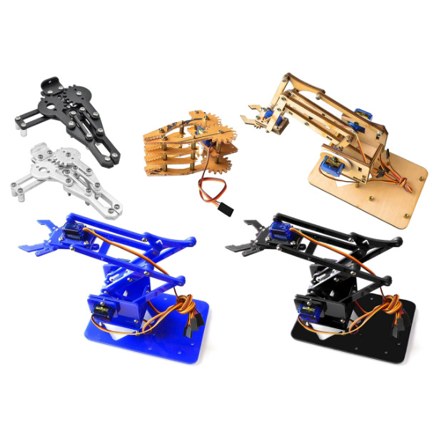 Манипулятор, роботизированная рука, комплект деталей DIY для обучения, акриловый комплект, один захват, без рулевого механизма