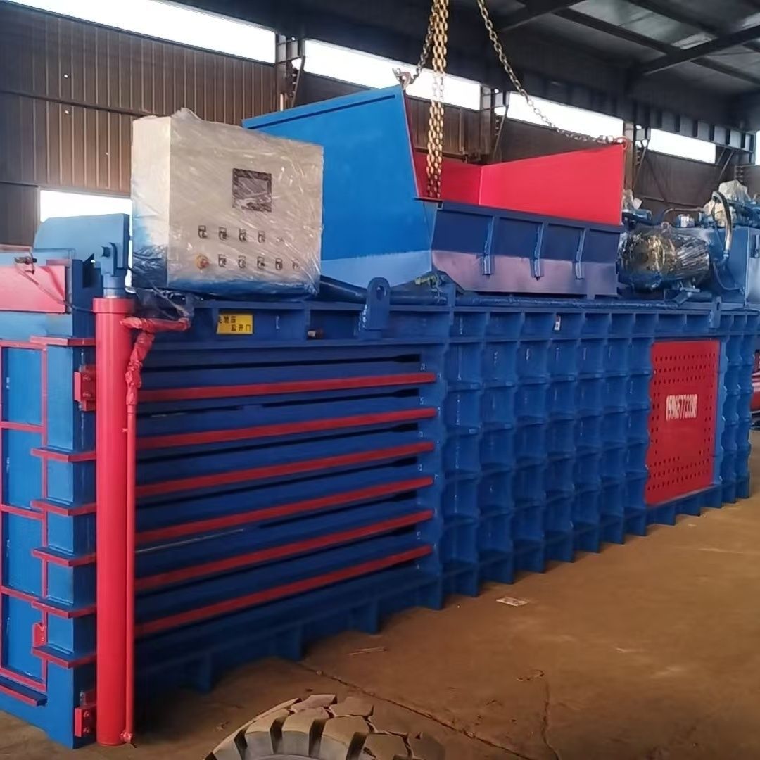 Horizontal Hydraulic Baler Fully Automatic Compression Metal Waste Cardboard Plastic Bottle Film Woven Bag Baling and Briquetting Machine