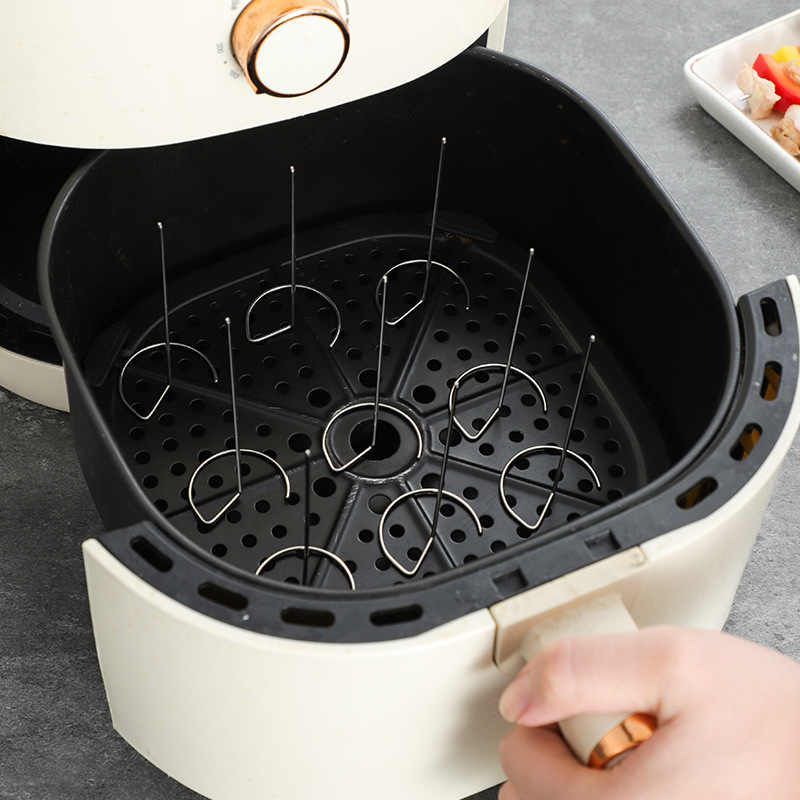 Household Stainless Steel Barbecue Sticker Thickened Meat Sticker Barbecue Needle Air Fryer Vertical Grill Sticker
