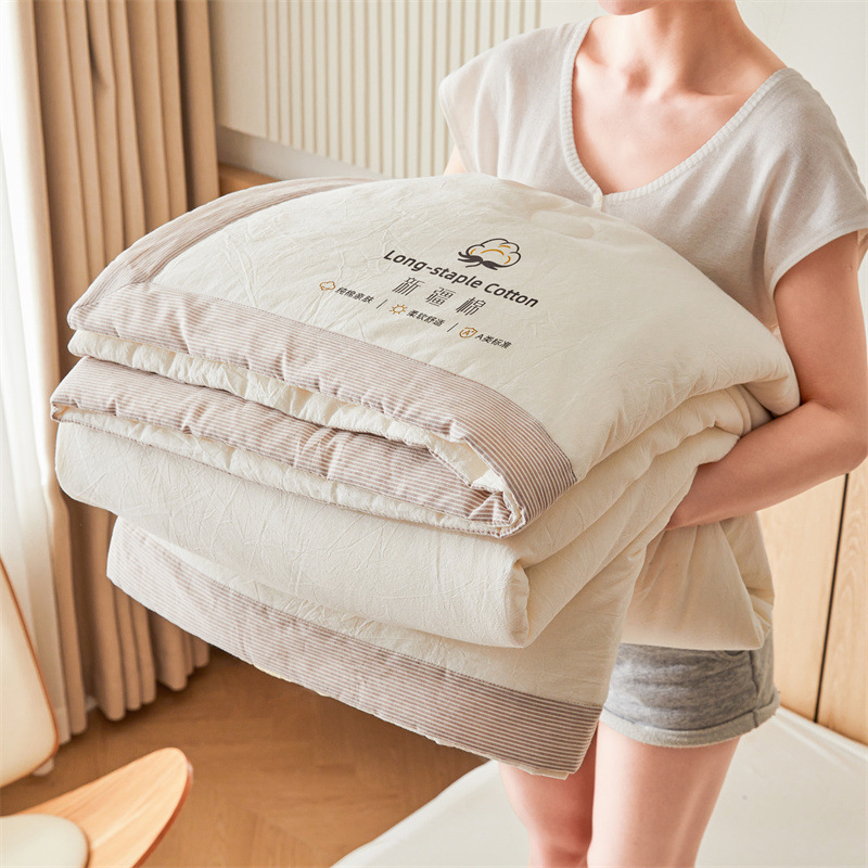 Class a 100% Cotton Quilt Pure Color Summer Quilt Student Dormitory Pure Cotton Air-Conditioned Quilt Pure Cotton Summer Quilt Machine Washable