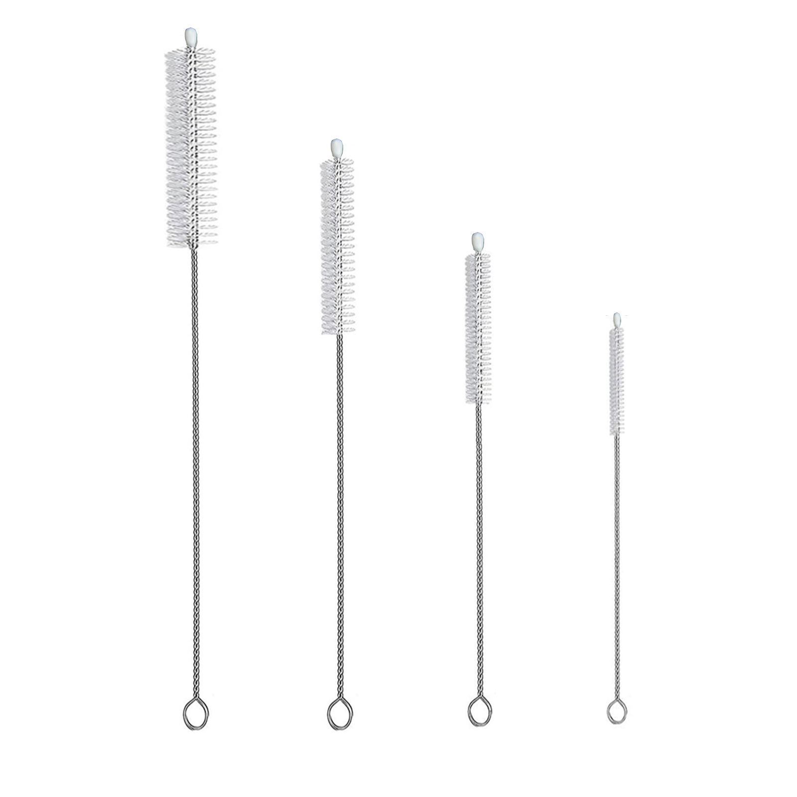Cross-Border Straw Brush Set Bottle Nipple Water Cup Funnel Cleaning Brush 304 Stainless Steel Straw Brush 30cm