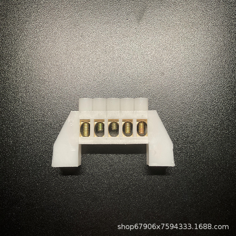 Bridge-Type Neutral Busbar with 7 Holes, Neutral Grounding Busbar with 10 Holes, Distribution Box Terminal Block, Brass Cable Wire
