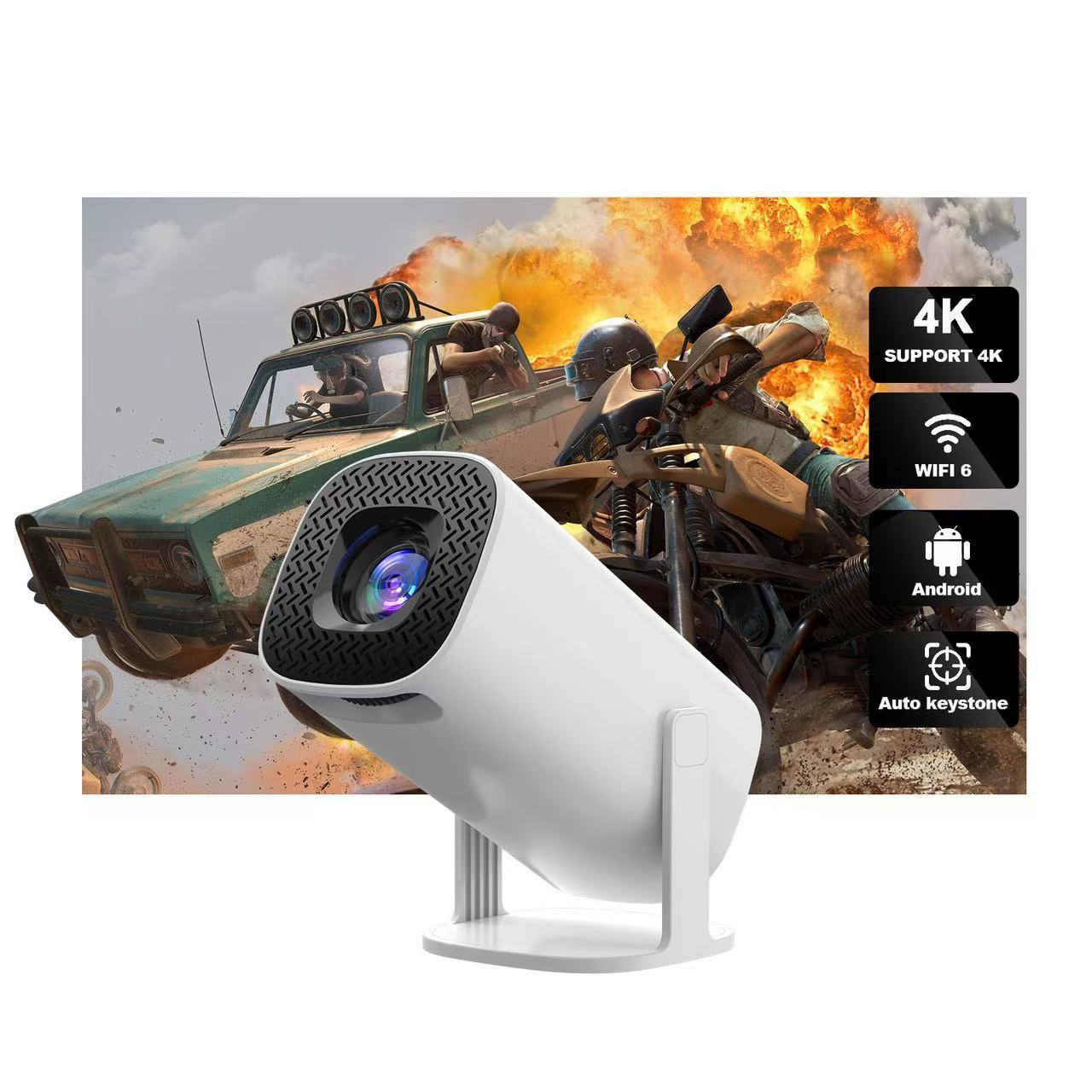 Cross-border P30 Projector Bedroom Wall 4K HD 150 Lumens Mini Office Home Portable Gun Projector