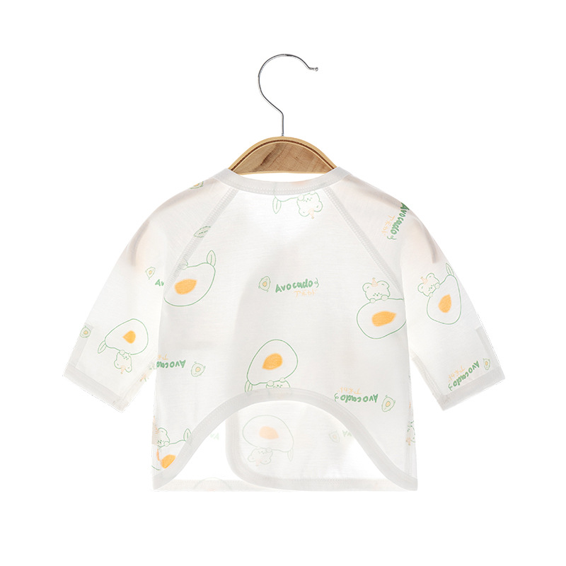 Newborn Baby Half-back Summer Boneless Pure Cotton Ultra-thin Newborn Pajamas Full Moon Monk Clothes Baby Top Air Conditioning