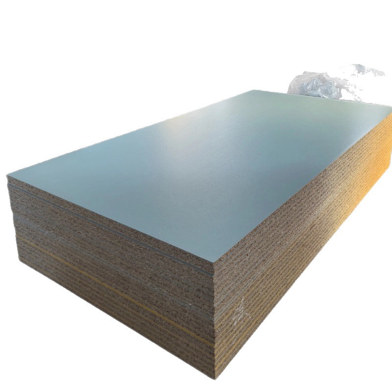 Solid Wood Particle Board Paint-Free Board Particle Board 15mm Melamine Veneer Light Blue Pure Color Furniture Wardrobe