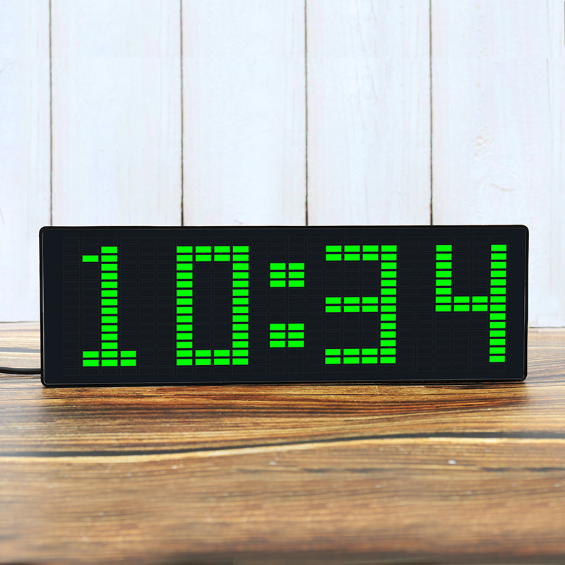 Colorful LED Music Spectrum Digital Clock Voice-activated Rhythm Light 1624RGB Sound Pickup Atmosphere Level Indicator