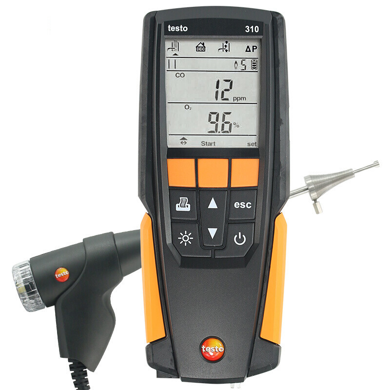 Flue Gas Analyzer Testo310 Gas Wall-Mounted Boiler Portable Boiler Gas Combustion Efficiency Analyzer