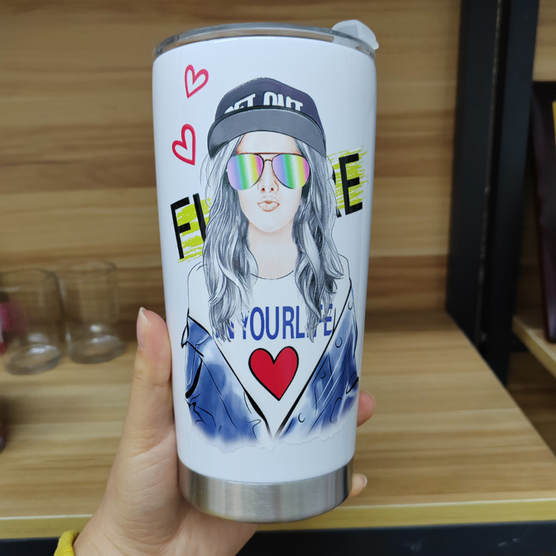 Cup Uv Printing Factory 316 Stainless Steel Thermos Cup Full Circle Uv Color Printing Processing Enterprise Opening Event Gift