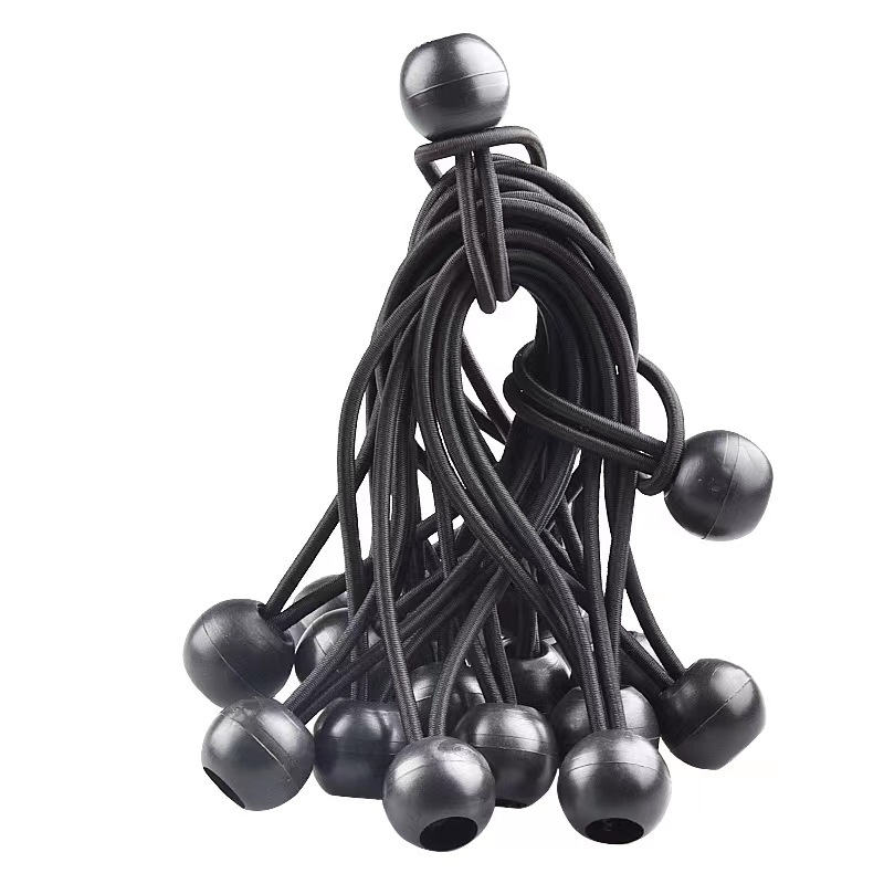 Factory direct ball elastic round rope camping tent elastic storage rope trampoline ball rope outdoor fixed rope buckle