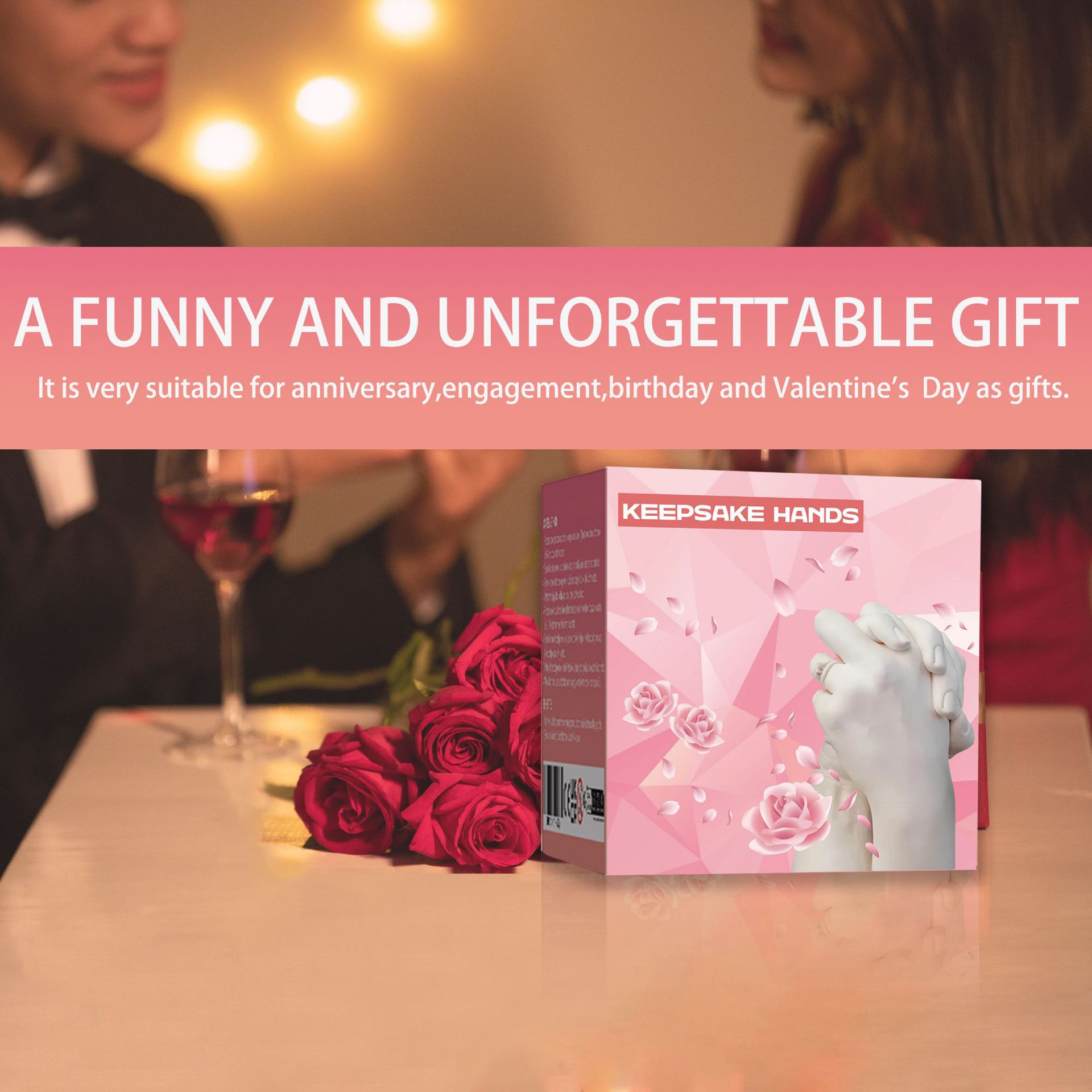 Couple hand model gypsum powder Valentine's Day gift cross-border foreign trade for 3d hand model diy souvenir clone powder