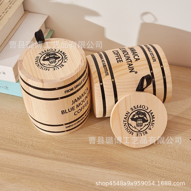 Кросс-бордерное деревянное ведро для кофе, многофункциональное ведро для хранения, ведро для кофе, ведро для рассыпного чая, ведро для приправ на кухне