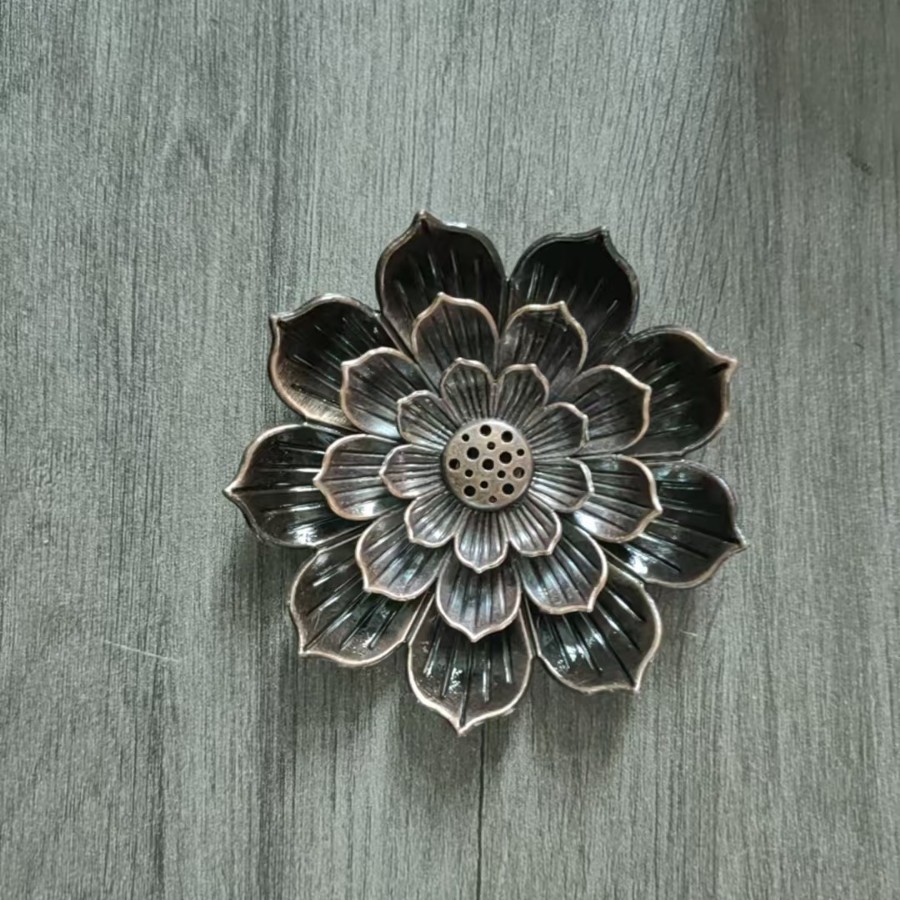 Metal Lotus Incense Insert Incense Burner High-Bottom Gourd Incense Holder Three Treasures Incense Insert Lotus Incense Insert Sandalwood Incense Base