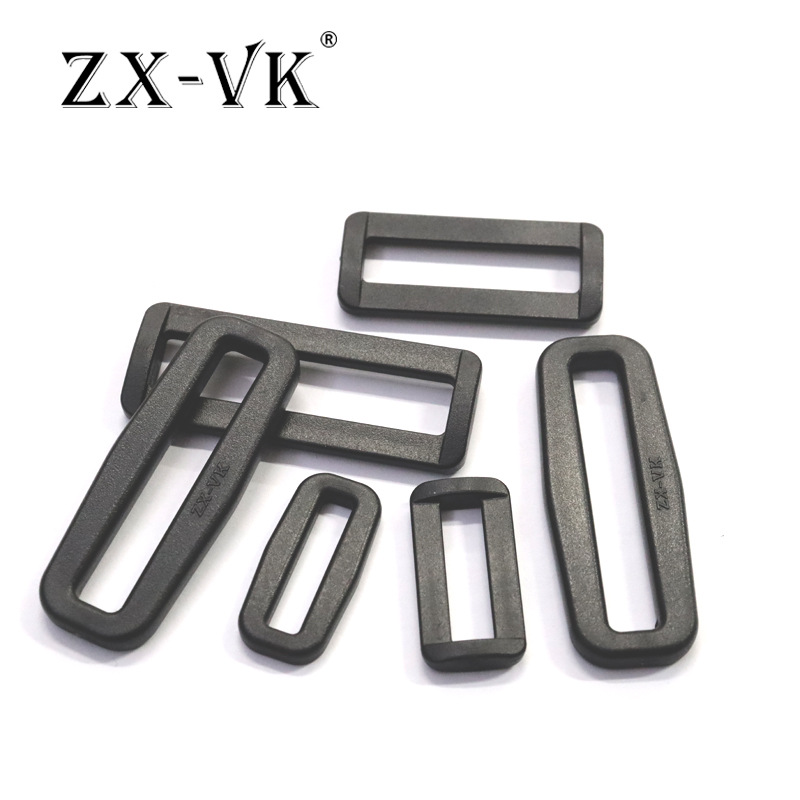 Factory direct black and white spot plastic square buckle mouth buckle two-gear buckle webbing adjustment buckle