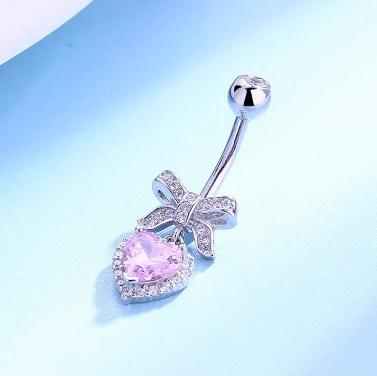 Cross-border new creative navel bow heart-shaped zircon body piercing jewelry