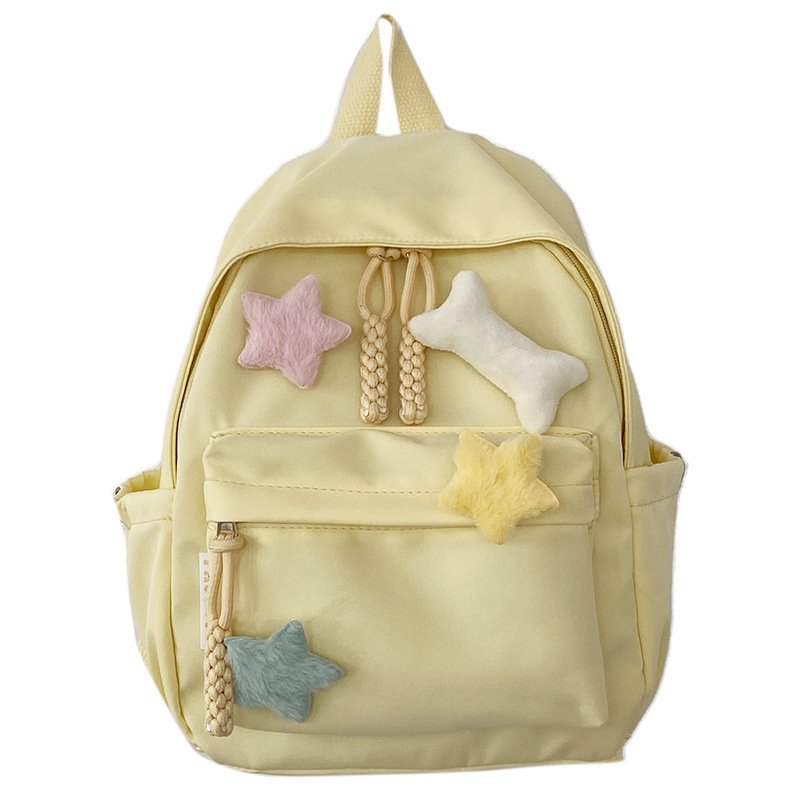 Schoolbag female middle school student college student simple all-match cute five-pointed star bone backpack female Fresh