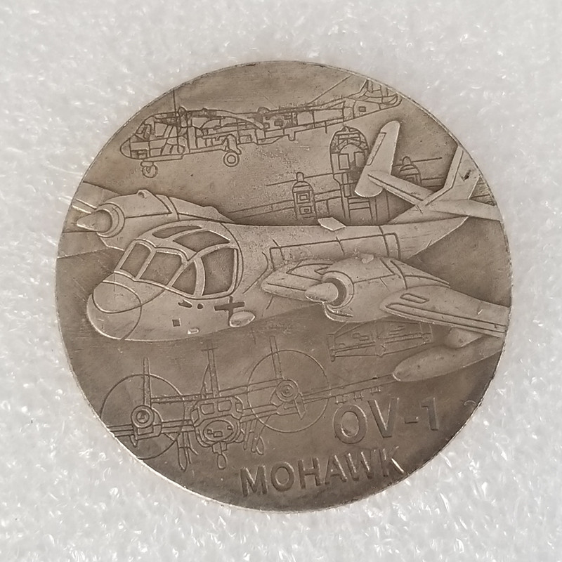 Antique Crafts Ov-1 Aircraft Brass Silver Plated Material Silver Dollar # 7139