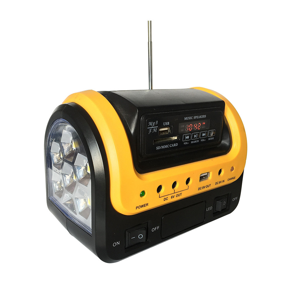5W solar DC lighting small system with Bluetooth radio MP3 function portable lamp camping light