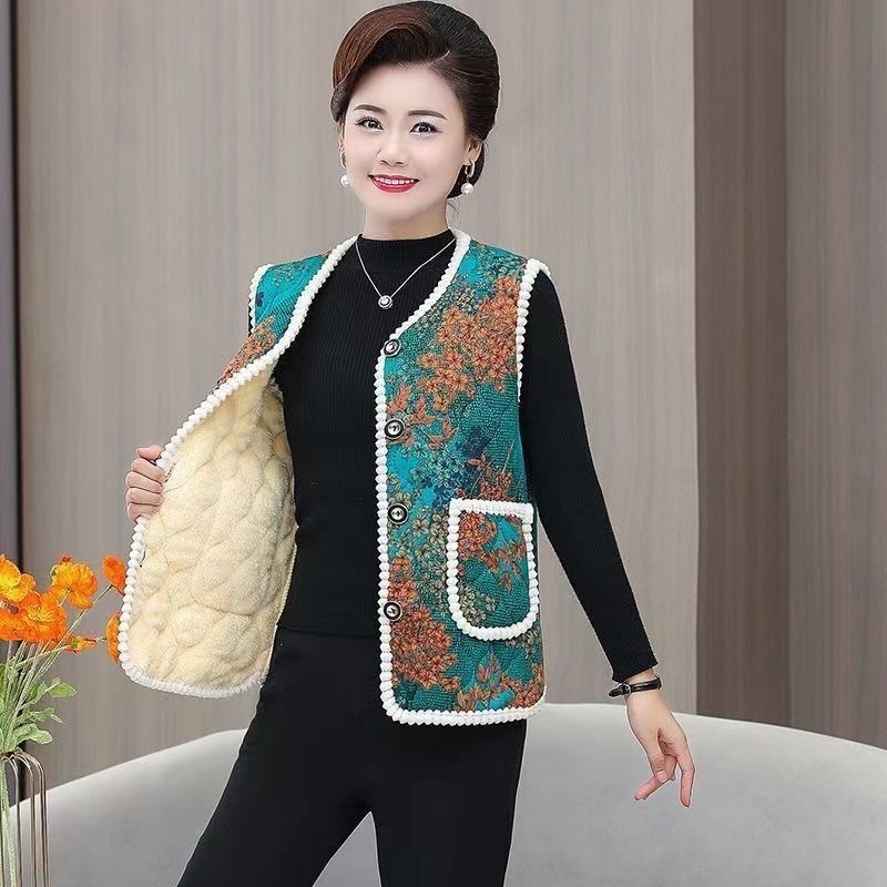 Winter Vest for Middle-Aged and Elderly Women, Thickeneded Velvet, Warm Vest, Waistcoat, Running at the Street Stall Manufacturer