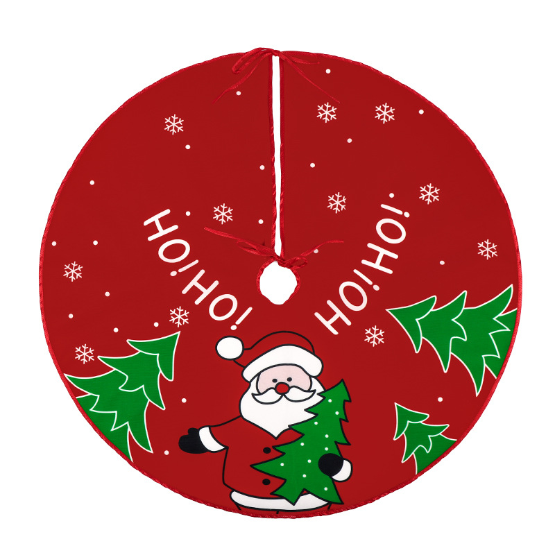 2022 Cross-Border New Christmas Tree Skirt Creative Exquisite Printed Tree Bottom Decoration Christmas Supplies Decoration Wholesale