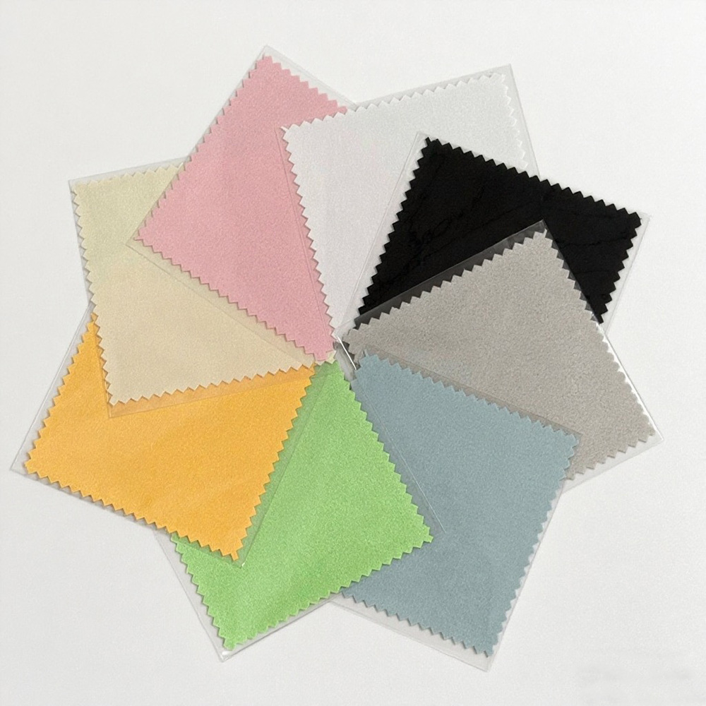 Manufacturer Can Print Logo Small Batch Microfiber Double-Sided Velvet 8X8 Customized Jewelry Silver Polishing Cloth Individually Packaged