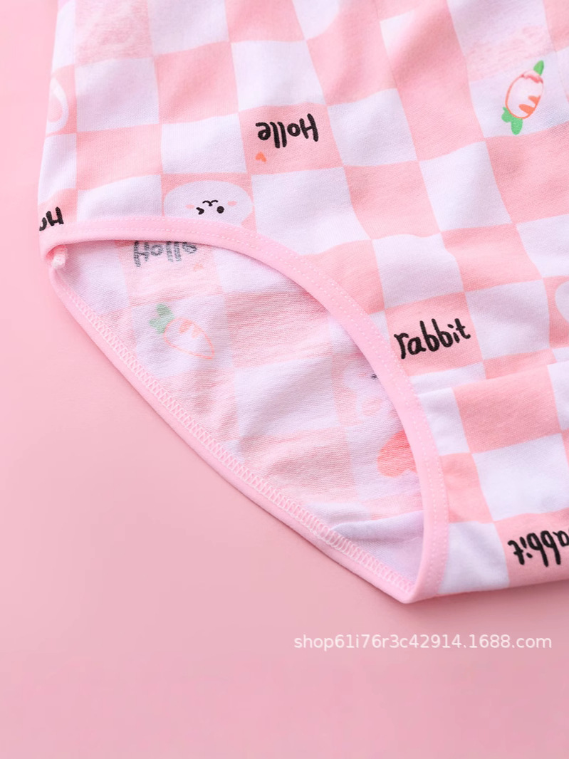 Cotton briefs women cross-border 100% cotton girls briefs cute printed little girl underwear wholesale cotton