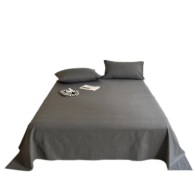 Wholesale skin-friendly cotton sheets single solid color washed cotton sheets single single student dormitory a generation of hair