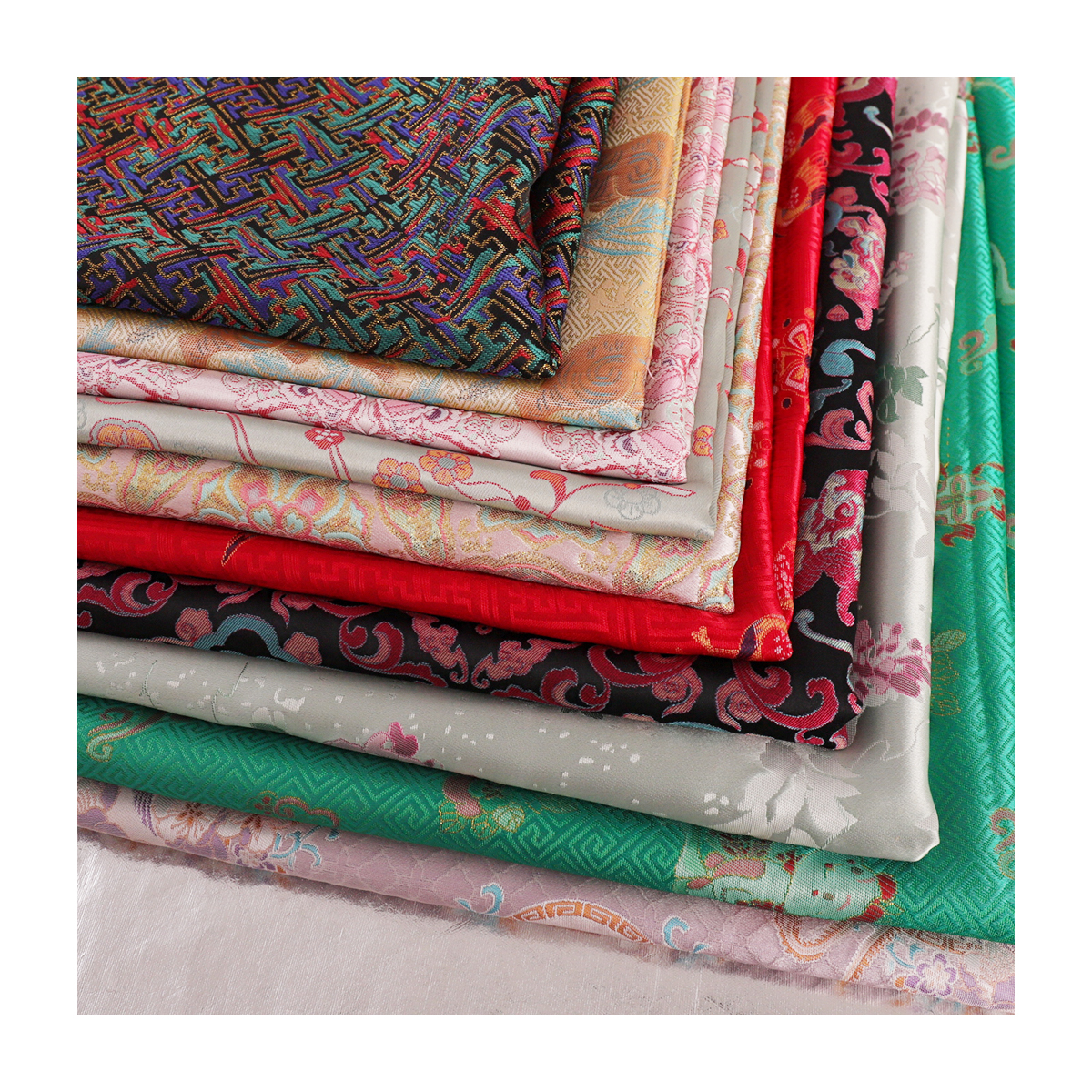 Intangible Cultural Heritage Imitation Song Brocade Flower and Bird Pattern Brocade Jacquard Silks and Satins Fabric to Make New Chinoiserie Han Dynasty Vest Cheongsam Clothing Fabric