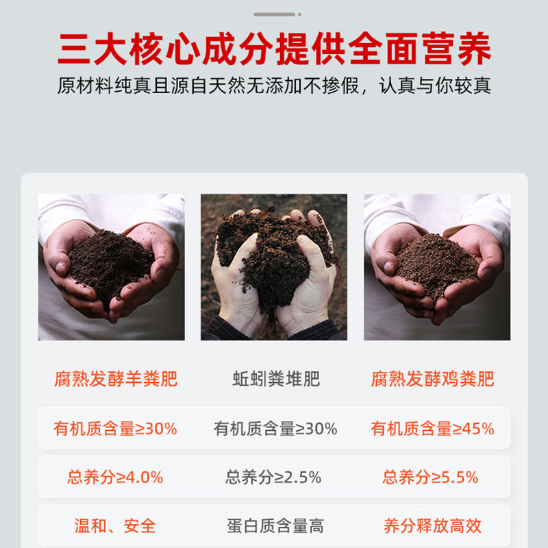 Sheep manure fermentation organic fertilizer flower special sheep manure chicken manure organic fertilizer potted plant universal vegetable fruit tree