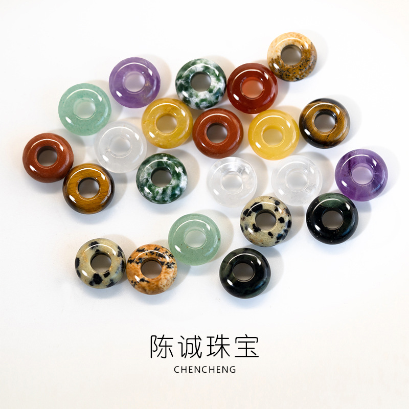 4X10Mm Natural Abacus Beads Large Hole Round Beads DIY Jewelry Accessories Natural Stone Crystal Agate Loose Beads Wholesale