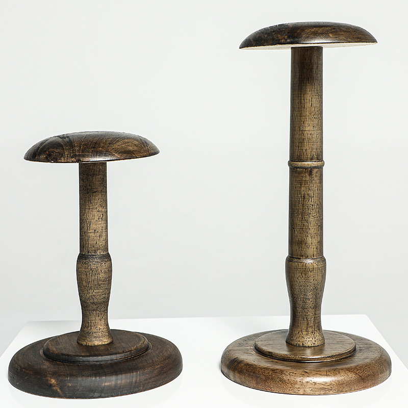 Vintage Hat Rack Hat Holder Solid Wood Desktop Clothing Store Hat Display Rack Hat Brace Display Props Wig Storage