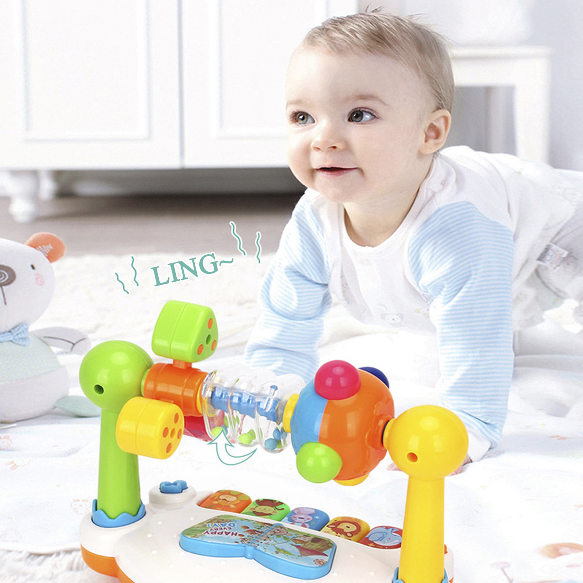 Popular Children's Electronic Keyboard Toy, Multi-Functional with Lights, Baby Early Education Electronic Keyboard, Music Listening Paradise