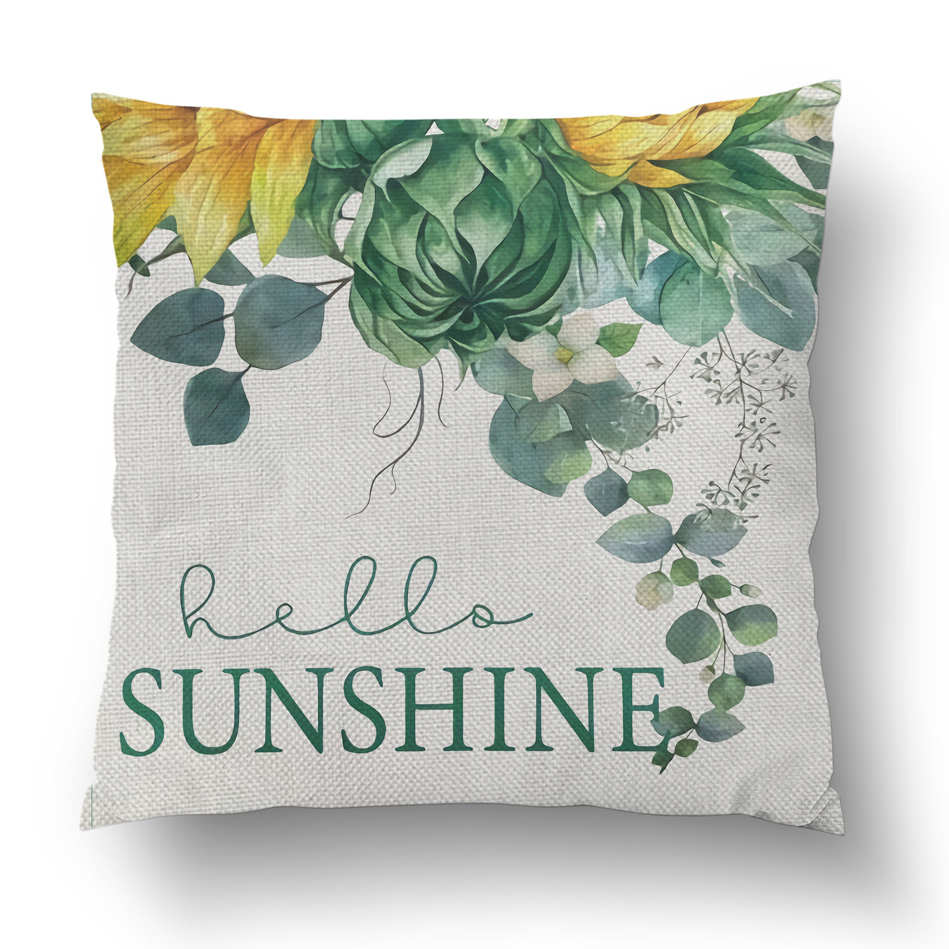 Spring Plant Flower Pattern Printed Linen Pillow Case Home Ambience Decorative Sofa Cushion Cover Car Seat