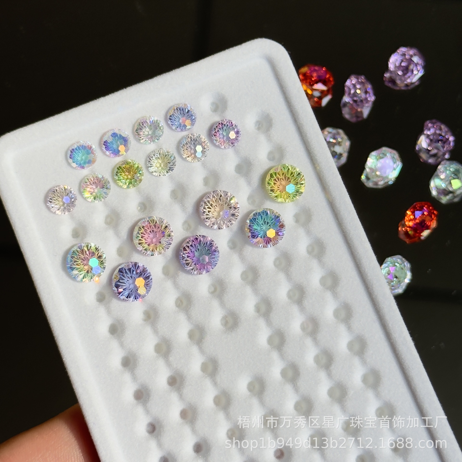 Многоцветный камень с огранкой фейерверка, необработанный камень, 5A циркон, популярный камень Xiaohongshu