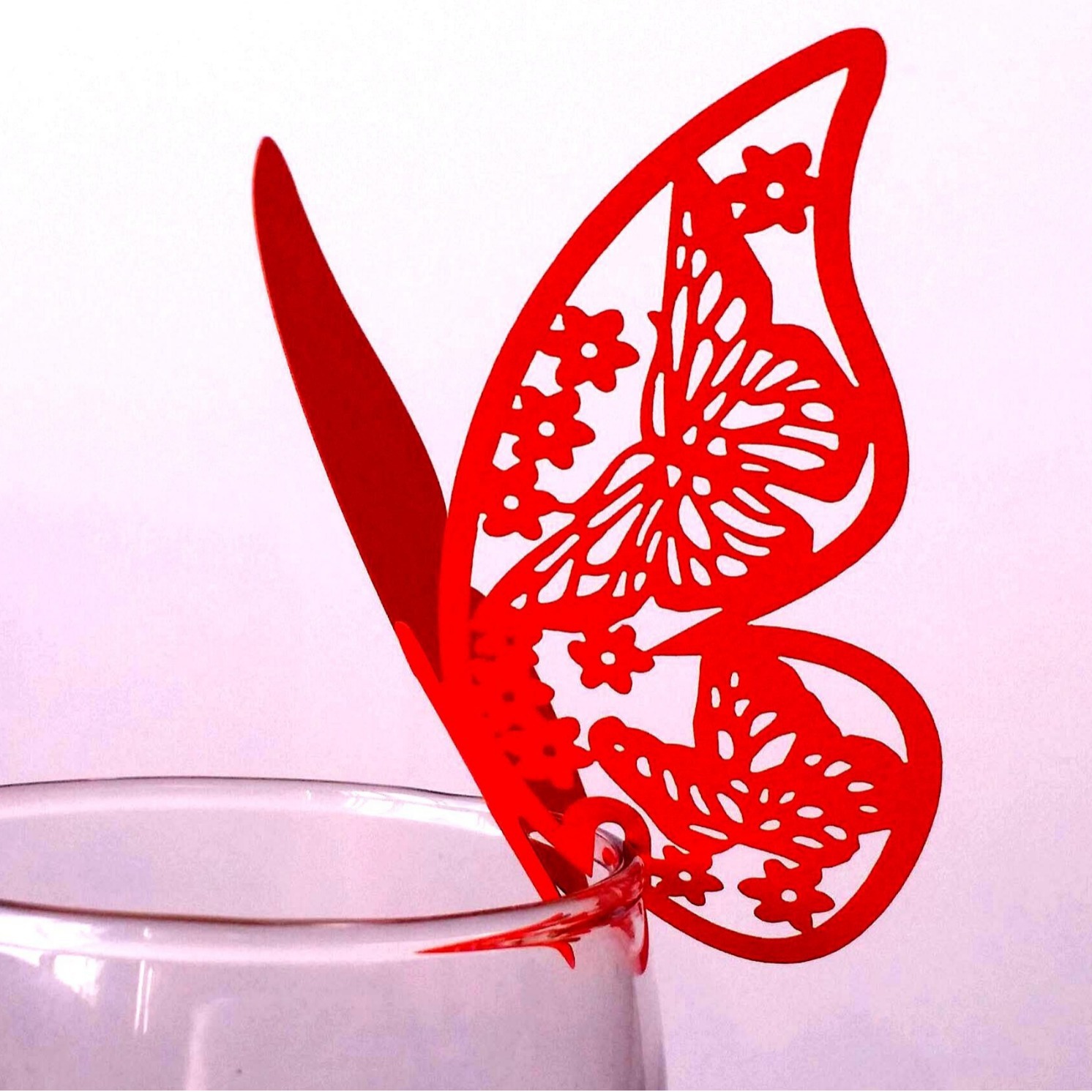 Cross-border Amazon Wedding 3D Butterfly Wall Stickers Card Hollow Table Wine Cup Paper Cup Card Seat Card Factory in stock