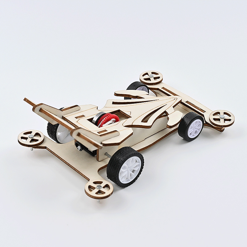 Pull-wire trolley back car STEM creator puzzle creative invention technology small production scientific experiment assembly teaching aids