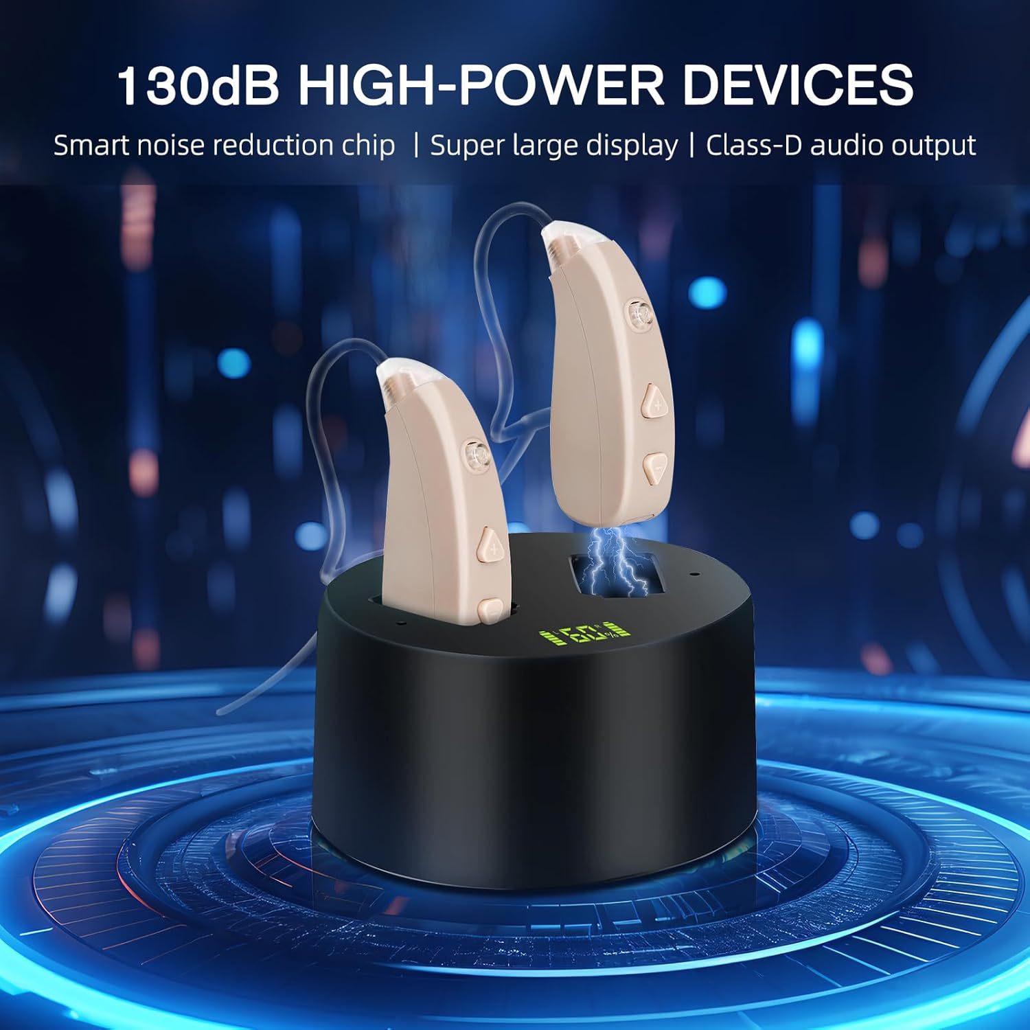 Cross-Border English Hearingaids Behind-The-Ear Hearing Aids for the Elderly USB Digital Display Charging Sound Amplifier